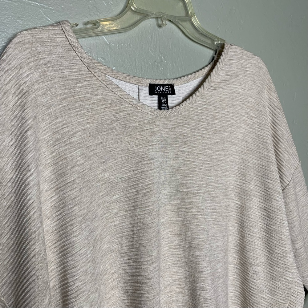 Jones New York Ribbed 3/4 Sleeved Hi Low Tunic Top - Picture 8 of 9